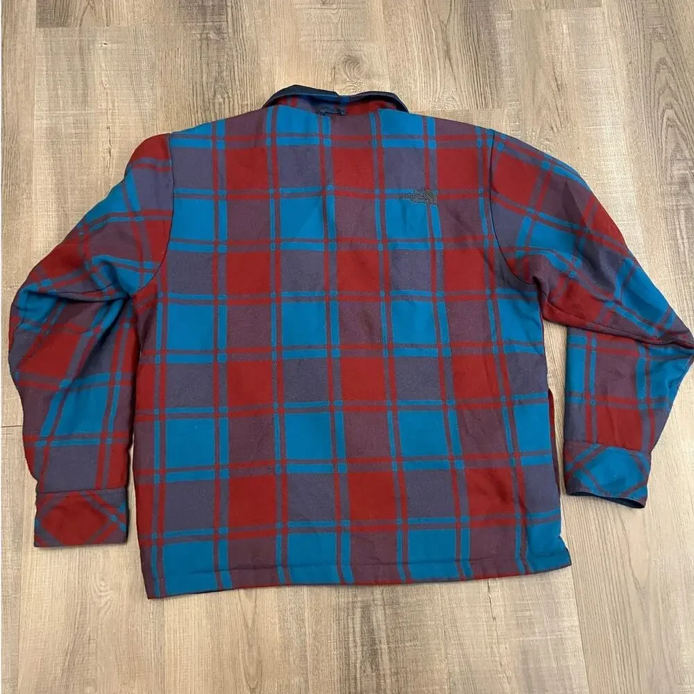 The North Face Reversible Plaid Flannel / Nylon Jacket Distressed